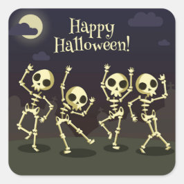 Happy Halloween - Happy Skeletons Vierkante Sticker