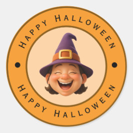 Happy Halloween - Happy Witch Design Ronde Sticker