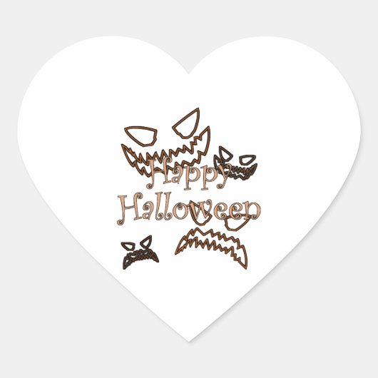 happy Halloween Hart Sticker (Voorkant)