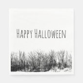 Happy Halloween Haunted Bossen Spooky Gothic Servet (Voorkant)