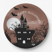 Happy Halloween Haunted Castle Papieren Bordje (Voorkant)