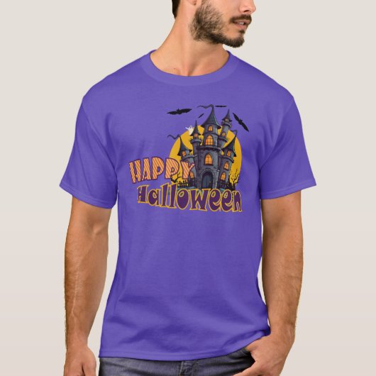 Happy Halloween Haunted Castle T-shirt (Voorkant)