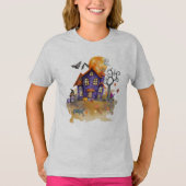 Happy Halloween Haunted Gnome House Scene T-shirt (Voorkant)