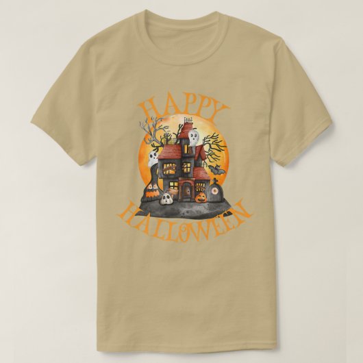 Happy Halloween Haunted House Aesthetic Ghost Spoo T-shirt (Design voorkant)