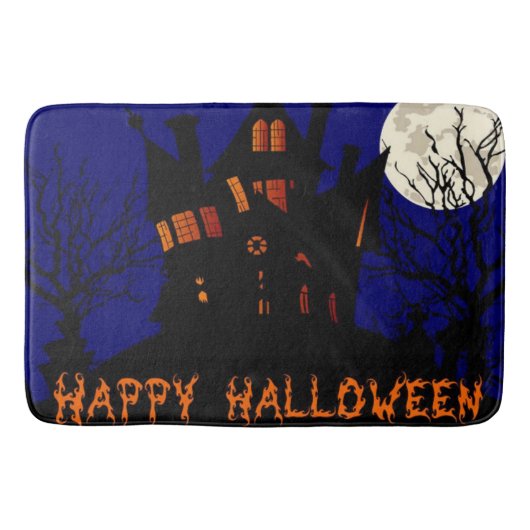 Happy Halloween Haunted House Badmat (Voorkant)