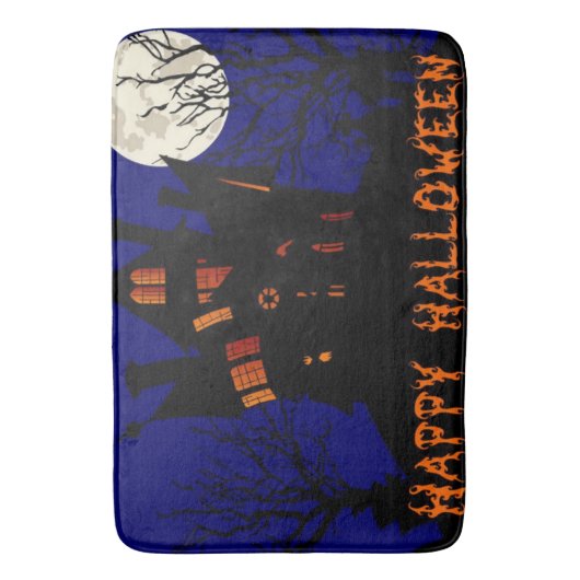 Happy Halloween Haunted House Badmat (Voorkant Verticaal)