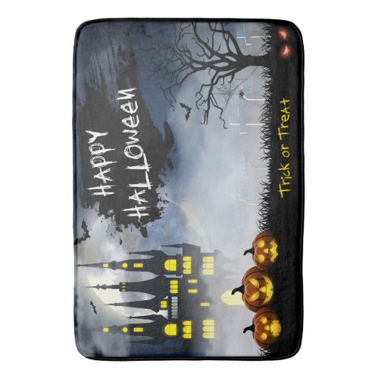 Happy Halloween Haunted House Bath Mat (Voorkant Verticaal)