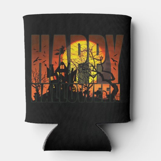 Happy Halloween Haunted House Blikjeskoeler (Achterkant)