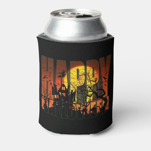 Happy Halloween Haunted House Blikjeskoeler (Blikje Achterkant)