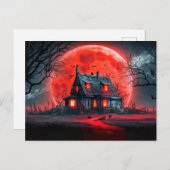 Happy Halloween Haunted House Briefkaart (Voorkant / Achterkant)
