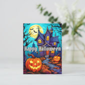Happy Halloween - Haunted House Briefkaart (Staand voorkant)
