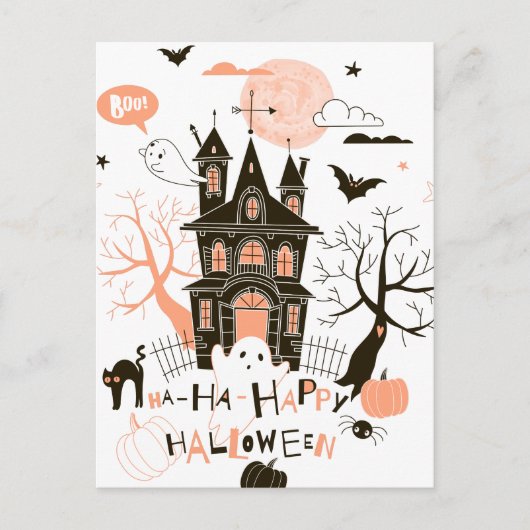 Happy Halloween Haunted House Briefkaart (Voorkant)