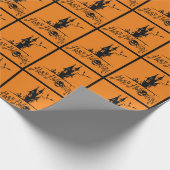 Happy Halloween Haunted House Cadeaupapier (Hoek)