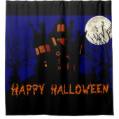 Happy Halloween Haunted House Douchegordijn (Voorkant)