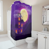 Happy Halloween Haunted House Douchegordijn (In situ)