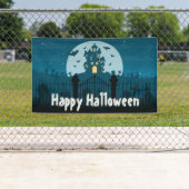 Happy Halloween Haunted House en Grave Yard Spandoek (Insitu)