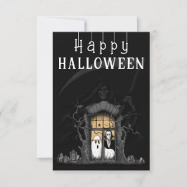Happy Halloween Haunted House Foto Bedankkaart