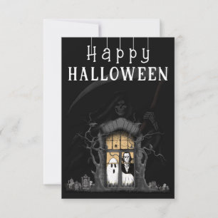 Happy Halloween Haunted House Foto Bedankkaart