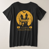 Happy Halloween Haunted House Grote Maat T-shirt (Design achterkant)