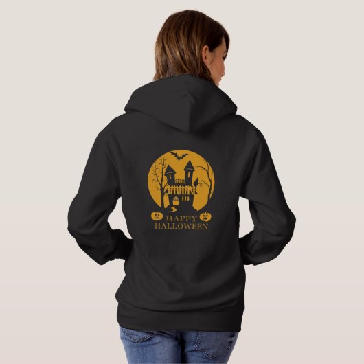 Happy Halloween Haunted House Hoodie (Achterkant volledig)