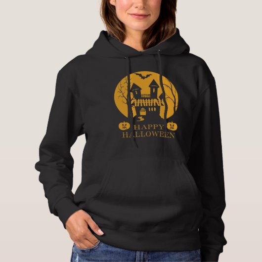 Happy Halloween Haunted House Hoodie (Voorkant)