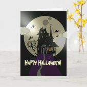 Happy Halloween Haunted House Kaart (Gele Bloem)