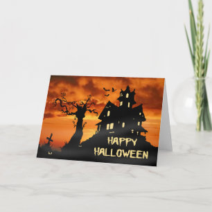 Happy Halloween Haunted House Kaart