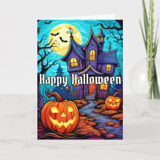 Happy Halloween - Haunted House Kaart (Voorkant)