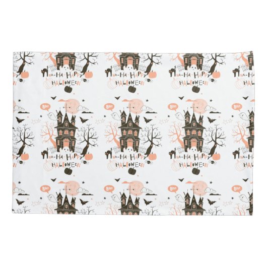 Happy Halloween Haunted House Kussensloop (Achterkant)