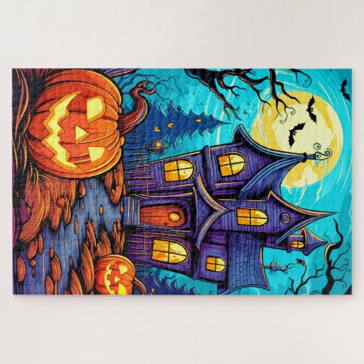 Happy Halloween - Haunted House Legpuzzel (Horizontaal)