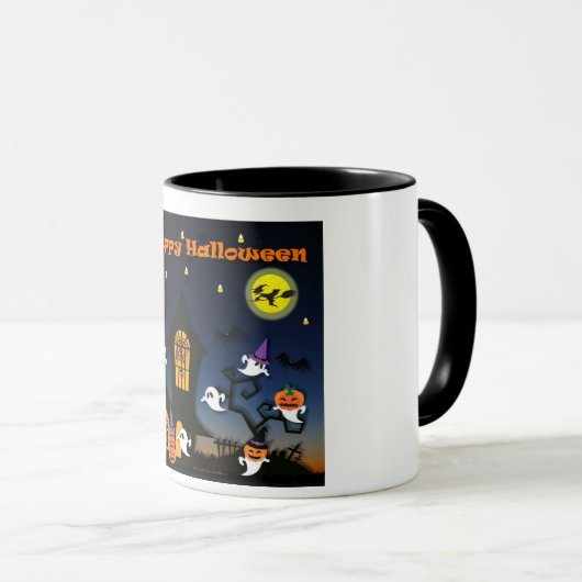 Happy Halloween Haunted House Mok (Voorkant rechts)