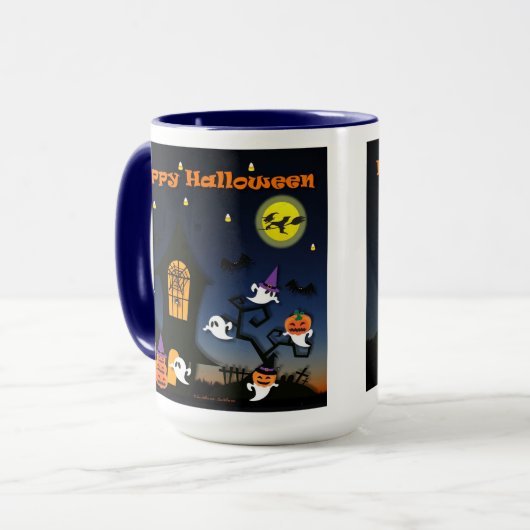 Happy Halloween Haunted House Mok (Voorkant links)