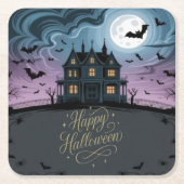 Happy Halloween Haunted House Onderzetters (Voorkant)