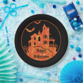 Happy Halloween Haunted House Paper-Borden Papieren Bordje (Feest)
