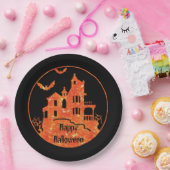 Happy Halloween Haunted House Paper-Borden Papieren Bordje (Feest)