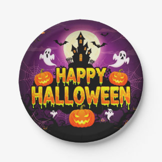 Happy Halloween Haunted House PartyPaper Bord