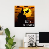 Happy Halloween Haunted House Poster 2 (Thuiskantoor)