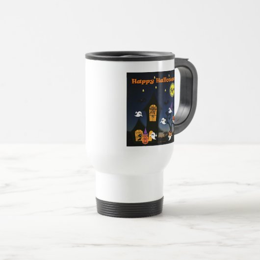 Happy Halloween Haunted House Reisbeker (Voorkant rechts)