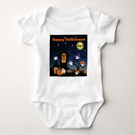 Happy Halloween Haunted House Romper (Voorkant)