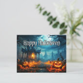 Happy Halloween Haunted House & Spooky Pumpkins Briefkaart (Staand voorkant)