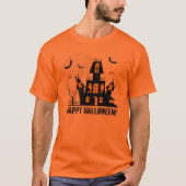 Happy Halloween Haunted House T-shirt (Voorkant)