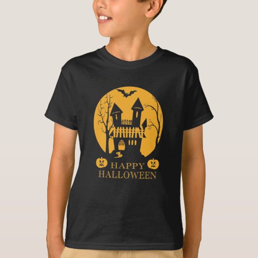 Happy Halloween Haunted House T-shirt (Voorkant)