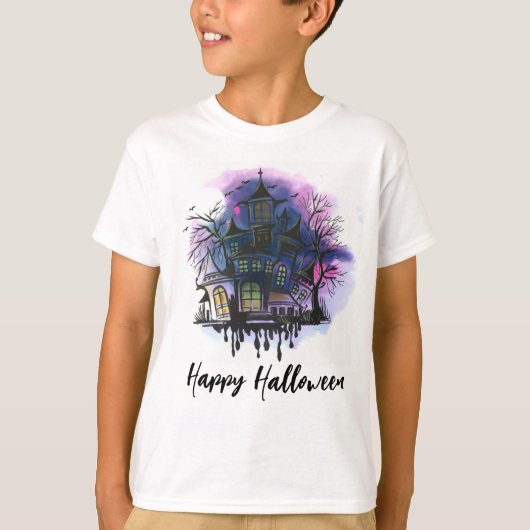Happy Halloween Haunted House T-shirt (Voorkant)