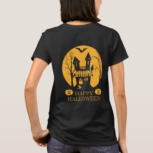 Happy Halloween Haunted House T-shirt (Achterkant)