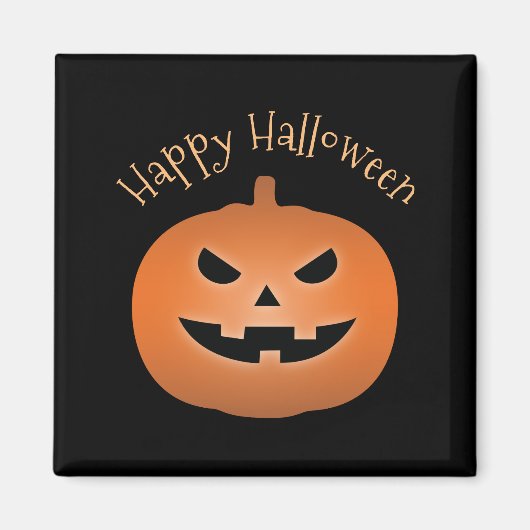 Happy Halloween Haunted Jack O Lantern Pumpkin Magneet (Voorkant)