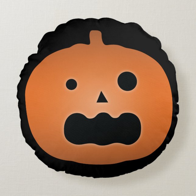 Happy Halloween Haunted Jack O Lantern Pumpkin Rond Kussen (Voorkant)