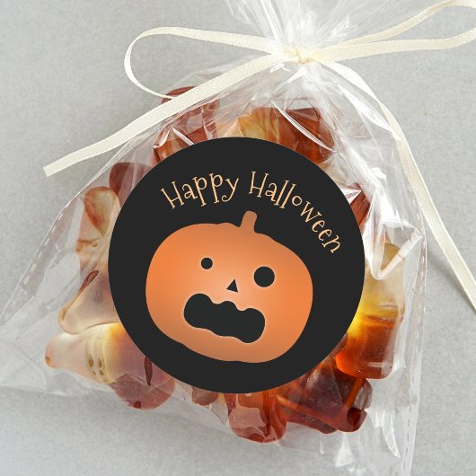 Happy Halloween Haunted Jack O Lantern Pumpkin Ronde Sticker