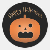 Happy Halloween Haunted Jack O Lantern Pumpkin Ronde Sticker (Voorkant)