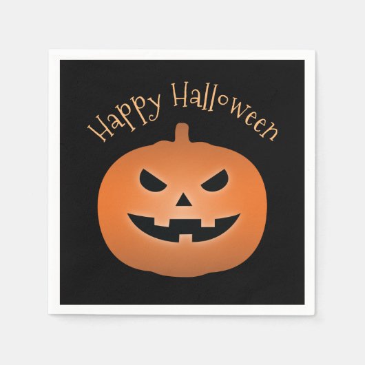 Happy Halloween Haunted Jack O Lantern Pumpkin Servet (Voorkant)