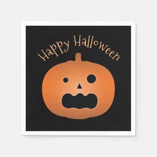 Happy Halloween Haunted Jack O Lantern Pumpkin Servet (Voorkant)